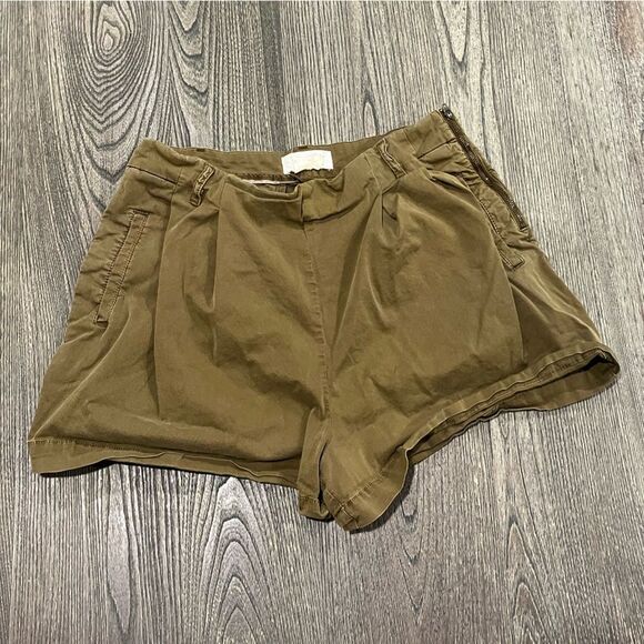 Anthropologie Pants - Anthropologie Kelyn Pleated City Shorts High Rise Relaxed Fit Moss Green Size 2